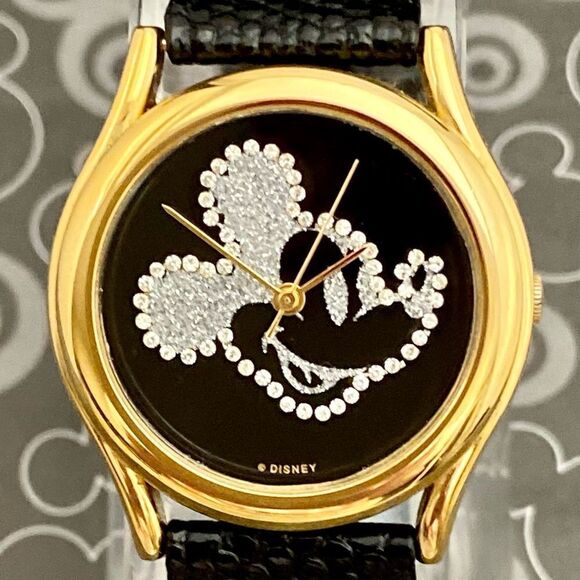 Vintage Disney x Pedre Rhinestone Mickey Mouse Watch Swiss Parts Movememt - Picture 5 of 16